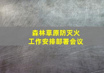 森林草原防灭火工作安排部署会议