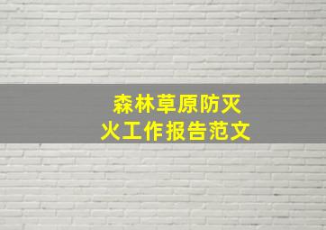 森林草原防灭火工作报告范文