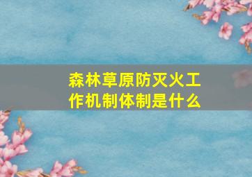 森林草原防灭火工作机制体制是什么