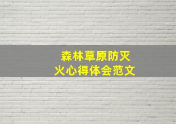 森林草原防灭火心得体会范文