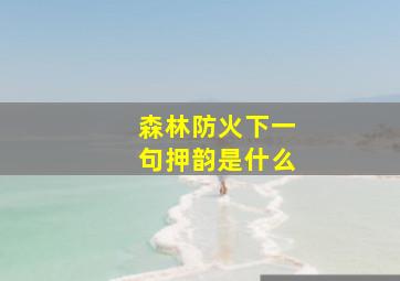 森林防火下一句押韵是什么