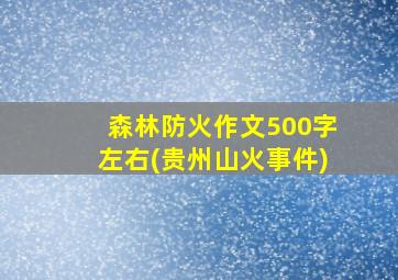 森林防火作文500字左右(贵州山火事件)