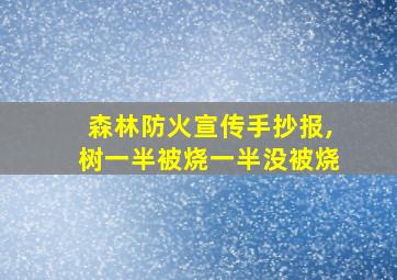 森林防火宣传手抄报,树一半被烧一半没被烧