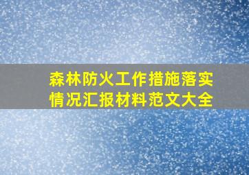 森林防火工作措施落实情况汇报材料范文大全