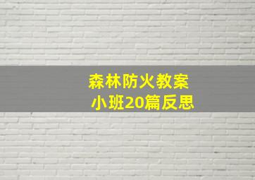 森林防火教案小班20篇反思