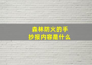 森林防火的手抄报内容是什么