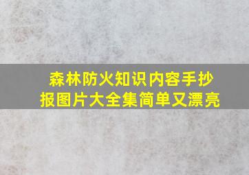 森林防火知识内容手抄报图片大全集简单又漂亮