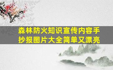 森林防火知识宣传内容手抄报图片大全简单又漂亮