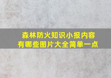 森林防火知识小报内容有哪些图片大全简单一点