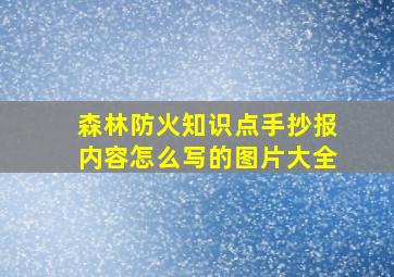 森林防火知识点手抄报内容怎么写的图片大全