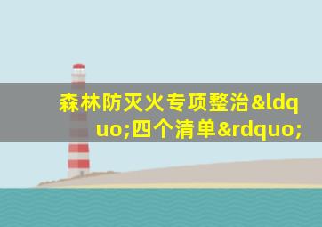 森林防灭火专项整治“四个清单”