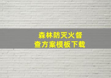 森林防灭火督查方案模板下载