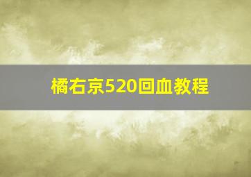 橘右京520回血教程