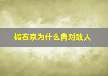 橘右京为什么背对敌人