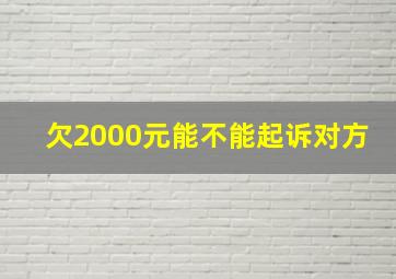 欠2000元能不能起诉对方