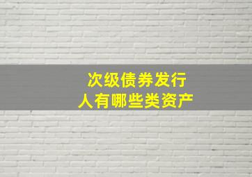 次级债券发行人有哪些类资产