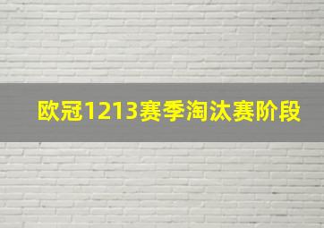 欧冠1213赛季淘汰赛阶段