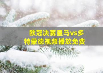 欧冠决赛皇马vs多特蒙德视频播放免费