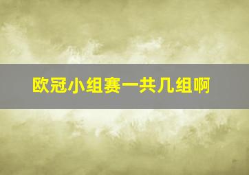 欧冠小组赛一共几组啊