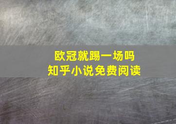 欧冠就踢一场吗知乎小说免费阅读