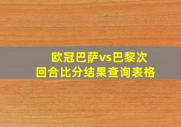 欧冠巴萨vs巴黎次回合比分结果查询表格