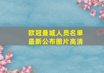 欧冠曼城人员名单最新公布图片高清