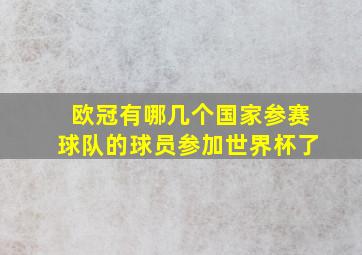 欧冠有哪几个国家参赛球队的球员参加世界杯了