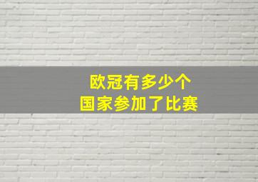 欧冠有多少个国家参加了比赛