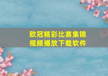 欧冠精彩比赛集锦视频播放下载软件