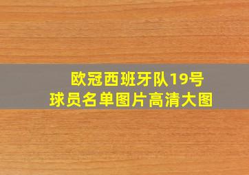 欧冠西班牙队19号球员名单图片高清大图