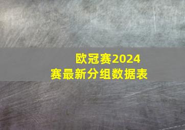 欧冠赛2024赛最新分组数据表