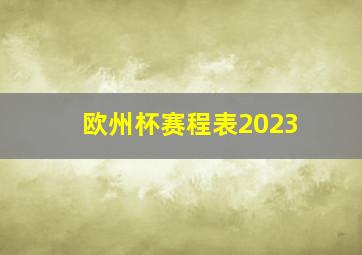 欧州杯赛程表2023