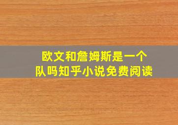 欧文和詹姆斯是一个队吗知乎小说免费阅读