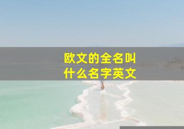 欧文的全名叫什么名字英文