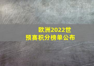 欧洲2022世预赛积分榜单公布