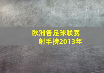 欧洲各足球联赛射手榜2013年