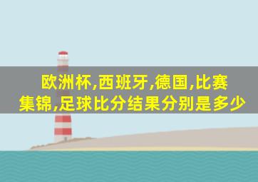 欧洲杯,西班牙,德国,比赛集锦,足球比分结果分别是多少