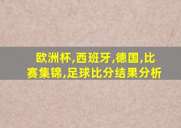 欧洲杯,西班牙,德国,比赛集锦,足球比分结果分析