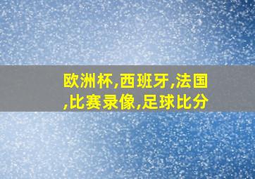 欧洲杯,西班牙,法国,比赛录像,足球比分