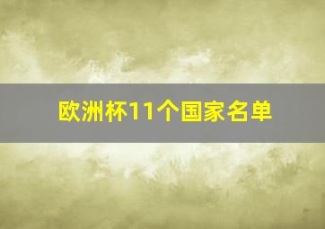 欧洲杯11个国家名单