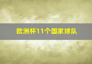 欧洲杯11个国家球队