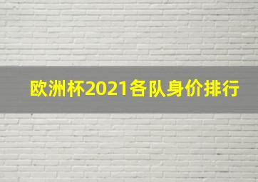 欧洲杯2021各队身价排行