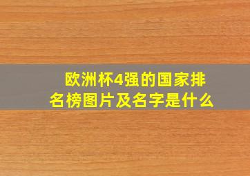 欧洲杯4强的国家排名榜图片及名字是什么