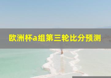 欧洲杯a组第三轮比分预测