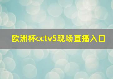 欧洲杯cctv5现场直播入口