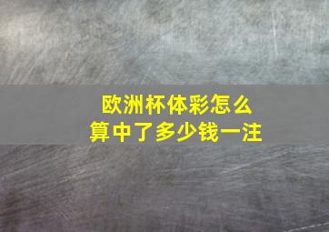 欧洲杯体彩怎么算中了多少钱一注