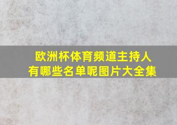 欧洲杯体育频道主持人有哪些名单呢图片大全集