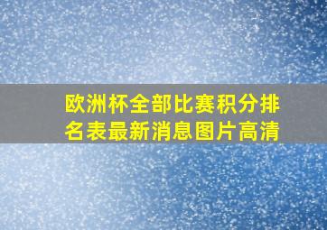 欧洲杯全部比赛积分排名表最新消息图片高清