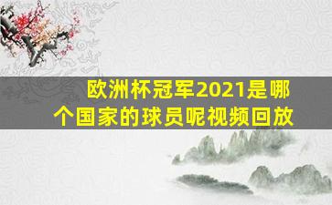 欧洲杯冠军2021是哪个国家的球员呢视频回放