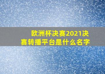 欧洲杯决赛2021决赛转播平台是什么名字